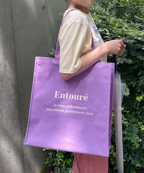 PUAL CE CIN(ピュアルセシン)の「【WEB限定】カラーロゴ刺繍トートバッグ(トートバッグ・レディース・ブラック/パープル/レッド/イエロー/グリーン・FREE)」の4枚目の写真