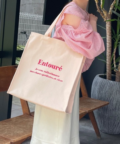 PUAL CE CIN(ピュアルセシン)の「【WEB限定】カラーロゴ刺繍トートバッグ(トートバッグ・レディース・ブラック/パープル/レッド/イエロー/グリーン・FREE)」の5枚目の写真