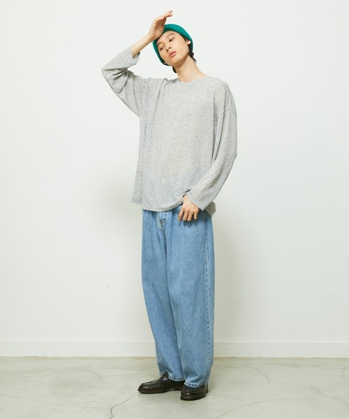 FEKETE(フェケテ)の「SEE-THROUGH KNIT / オーバーシルエットシースルーニット(ニット/セーター・メンズ・ホワイト/ブラック/グレー/ブルー・FREE)」の19枚目の写真