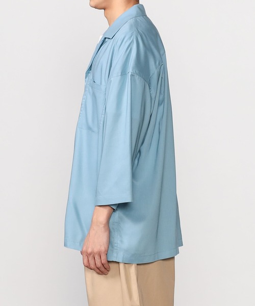 Sanca（サンカ）の「Sanca | ウォッシャブルレーヨンオープンカラーシャツ MEN（シャツ/ブラウス・メンズ・サックスブルー/アイボリー・2/3）」の6枚目の写真