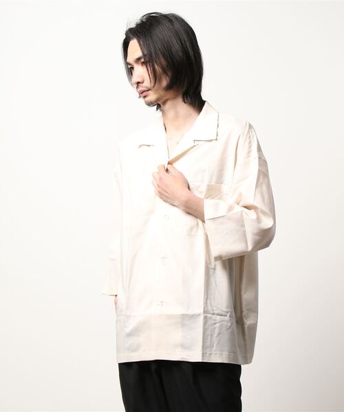 Le Barche オープンカラーシャツ　カプリホワイト　M 46 CALEE - EMBROIDERY OPEN COLLAR L/S SH (WHITE) / オープン