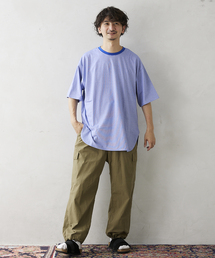 レイヤードラウンド ボーダーTシャツ