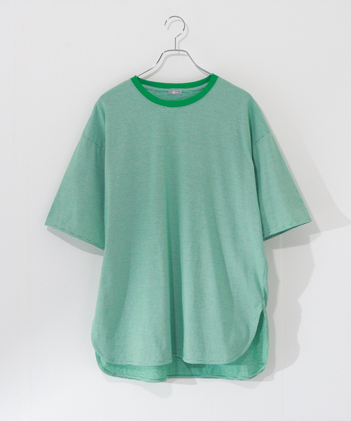 JOURNAL STANDARD relume(ジャーナルスタンダード レリューム)の「レイヤードラウンド ボーダーTシャツ(Tシャツ/カットソー・メンズ・ホワイト/レッド/ピンク/ブルー/グリーン/ブルー系その他・SMALL/MEDIUM/LARGE)」の3枚目の写真