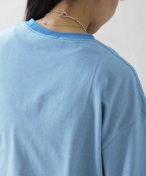 JOURNAL STANDARD relume(ジャーナルスタンダード レリューム)の「レイヤードラウンド ボーダーTシャツ(Tシャツ/カットソー・メンズ・ホワイト/レッド/ピンク/ブルー/グリーン/ブルー系その他・SMALL/MEDIUM/LARGE)」の13枚目の写真