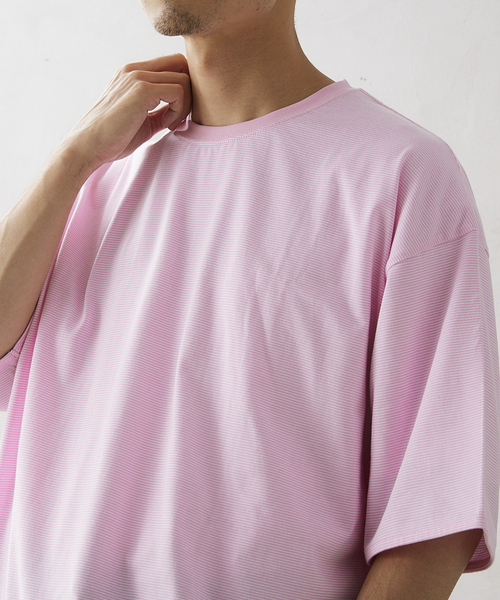 JOURNAL STANDARD relume(ジャーナルスタンダード レリューム)の「レイヤードラウンド ボーダーTシャツ(Tシャツ/カットソー・メンズ・ホワイト/レッド/ピンク/ブルー/グリーン/ブルー系その他・SMALL/MEDIUM/LARGE)」の8枚目の写真