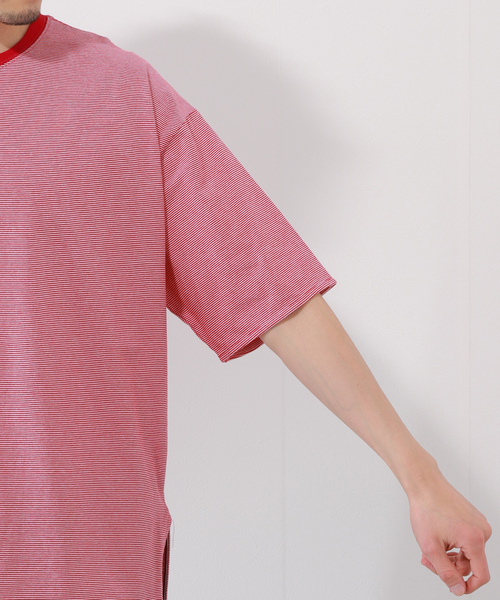 JOURNAL STANDARD relume(ジャーナルスタンダード レリューム)の「レイヤードラウンド ボーダーTシャツ(Tシャツ/カットソー・メンズ・ホワイト/レッド/ピンク/ブルー/グリーン/ブルー系その他・SMALL/MEDIUM/LARGE)」の22枚目の写真