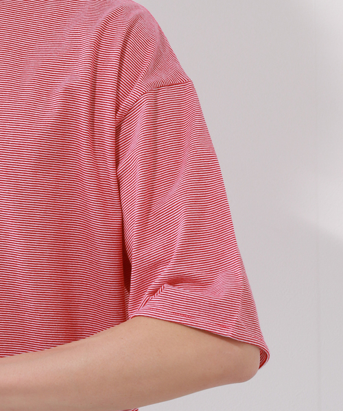 JOURNAL STANDARD relume(ジャーナルスタンダード レリューム)の「レイヤードラウンド ボーダーTシャツ(Tシャツ/カットソー・メンズ・ホワイト/レッド/ピンク/ブルー/グリーン/ブルー系その他・SMALL/MEDIUM/LARGE)」の21枚目の写真