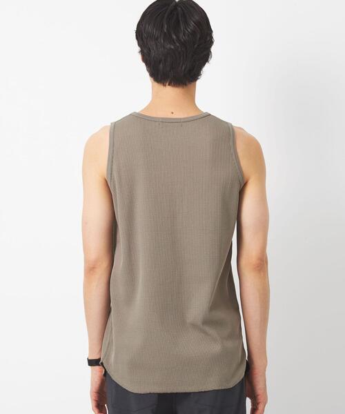 green label relaxing（グリーンレーベルリラクシング）の「ドライワッフル ロング タンクトップ -吸水速乾-（タンクトップ・メンズ・ブラック/ベージュ/ホワイト/ライトグレー・L/S/M/XL）」の12枚目の写真