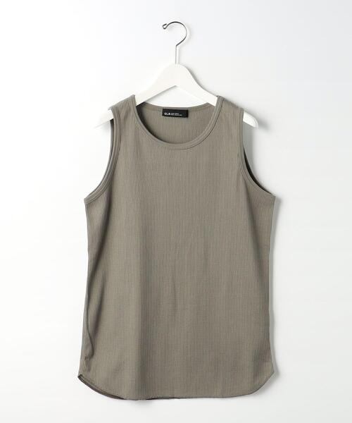 green label relaxing（グリーンレーベルリラクシング）の「ドライワッフル ロング タンクトップ -吸水速乾-（タンクトップ・メンズ・ブラック/ベージュ/ホワイト/ライトグレー・L/S/M/XL）」の20枚目の写真