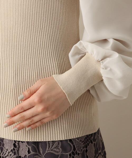 OPAQUE.CLIP（オペークドットクリップ）の「◆シアーバックリボンリブニット（ニット/セーター・レディース・イエロー/レンガ/ナチュラル・38）」の9枚目の写真