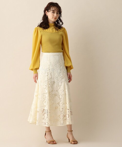 OPAQUE.CLIP（オペークドットクリップ）の「◆シアーバックリボンリブニット（ニット/セーター・レディース・イエロー/レンガ/ナチュラル・38）」の12枚目の写真