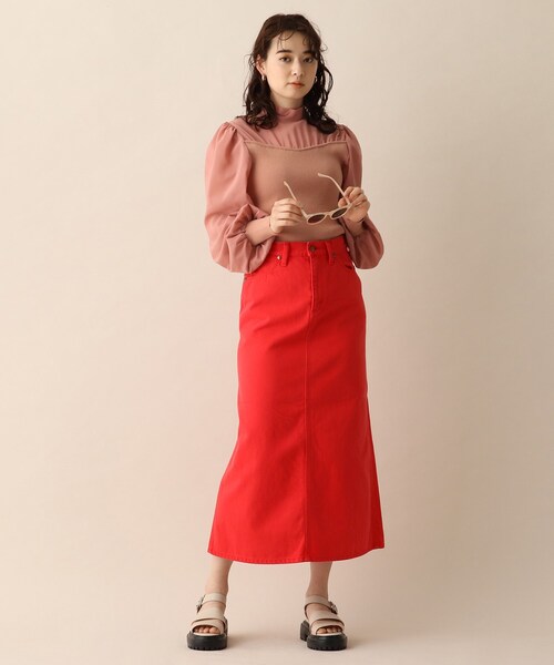 OPAQUE.CLIP（オペークドットクリップ）の「◆シアーバックリボンリブニット（ニット/セーター・レディース・イエロー/レンガ/ナチュラル・38）」の15枚目の写真