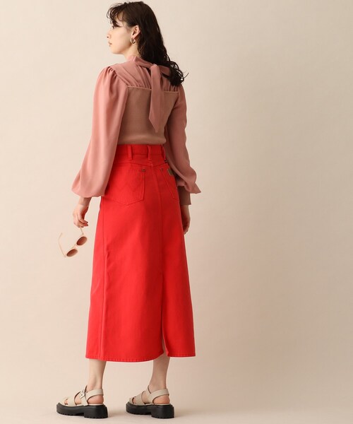 OPAQUE.CLIP（オペークドットクリップ）の「◆シアーバックリボンリブニット（ニット/セーター・レディース・イエロー/レンガ/ナチュラル・38）」の16枚目の写真