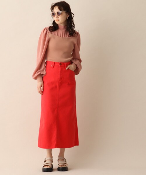 OPAQUE.CLIP（オペークドットクリップ）の「◆シアーバックリボンリブニット（ニット/セーター・レディース・イエロー/レンガ/ナチュラル・38）」の17枚目の写真