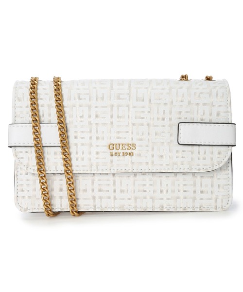 Guess（ゲス）の「ATENE Convertible Crossbody Flap（ショルダーバッグ・レディース・ホワイト/ブラック・ONE SIZE）」の2枚目の写真