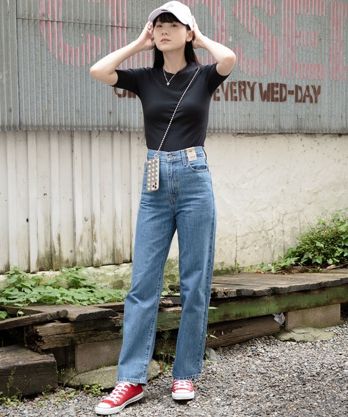 Levi's（リーバイス）の「HIGH WAISTED STRAIGHT JOE STONED（デニムパンツ・レディース・インディゴブルー・23inch/24inch/25inch/26inch/27inch/28inch）」の4枚目の写真