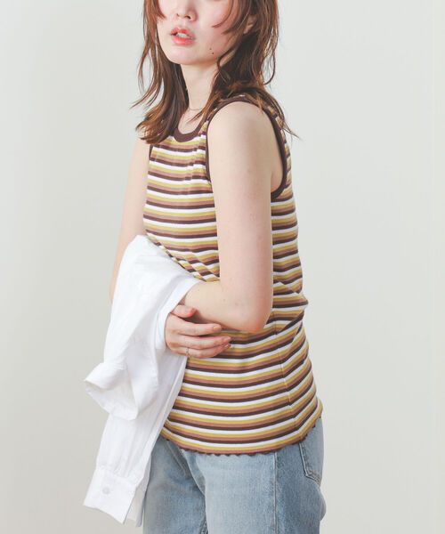 BEAMS HEART(ビームスハート)の「BEAMS HEART / 前後2WAY リブタンクトップ(タンクトップ・レディース・オフホワイト/ブラック/その他・FREE)」の22枚目の写真