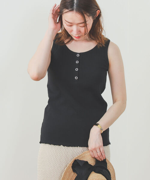 BEAMS HEART(ビームスハート)の「BEAMS HEART / 前後2WAY リブタンクトップ(タンクトップ・レディース・オフホワイト/ブラック/その他・FREE)」の20枚目の写真