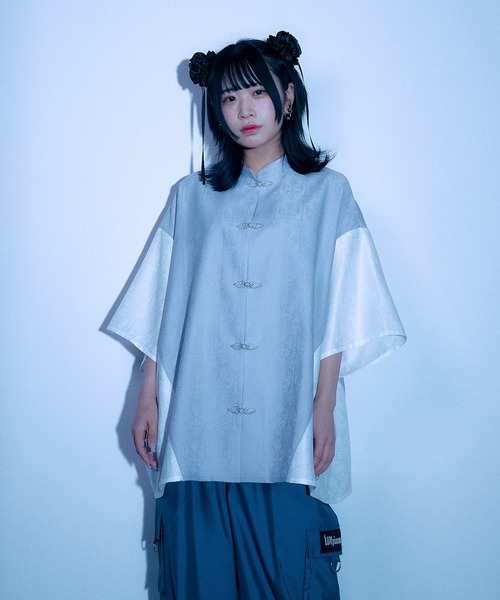 Whinny(ホワイニー)の「Whinny/僕と闘ってみる?(シャツ/ブラウス・レディース・グレー/ブルー/ホワイト/ピンク・FREE)」の9枚目の写真