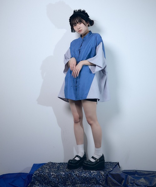 Whinny(ホワイニー)の「Whinny/僕と闘ってみる?(シャツ/ブラウス・レディース・グレー/ブルー/ホワイト/ピンク・FREE)」の21枚目の写真