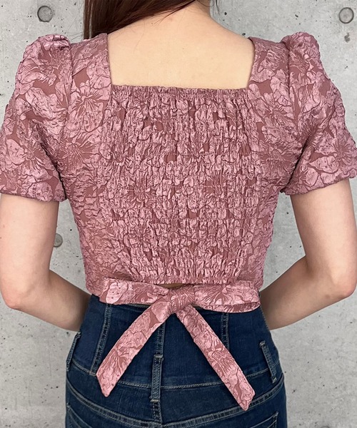 titty＆Co. PETIT by poyo（ティティーアンドコープティバイポヨ）の「【titty&Co.PETIT by POYO】フラワージャガードブラウス（シャツ/ブラウス・レディース・ピンク/ブラック/ホワイト・FREE）」の12枚目の写真