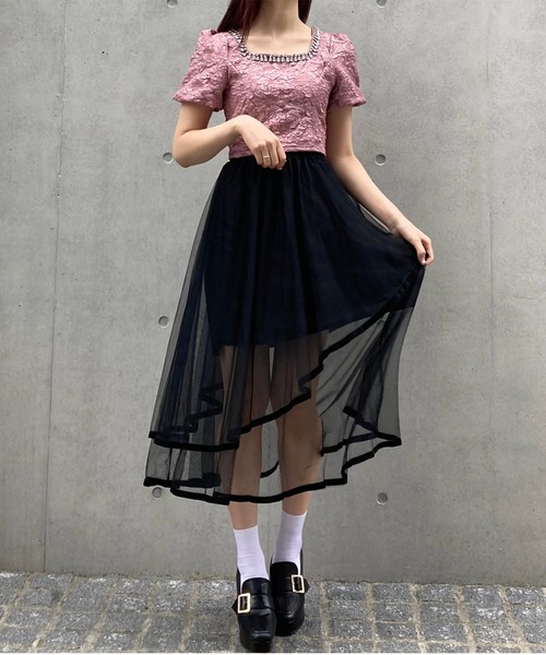 titty＆Co. PETIT by poyo（ティティーアンドコープティバイポヨ）の「【titty&Co.PETIT by POYO】フラワージャガードブラウス（シャツ/ブラウス・レディース・ピンク/ブラック/ホワイト・FREE）」の10枚目の写真