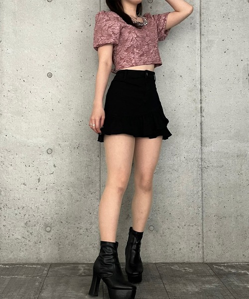 titty＆Co. PETIT by poyo（ティティーアンドコープティバイポヨ）の「【titty&Co.PETIT by POYO】フラワージャガードブラウス（シャツ/ブラウス・レディース・ピンク/ブラック/ホワイト・FREE）」の15枚目の写真