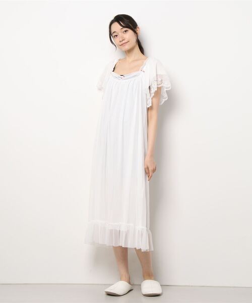 Jasmine Grandiflorum（ジャスミングランディフローラム）の「【Jasmine】ロマンティックふんわりルームワンピース（ルームワンピース・レディース・ホワイト・SMALL/LARGE/MEDIUM）」の12枚目の写真