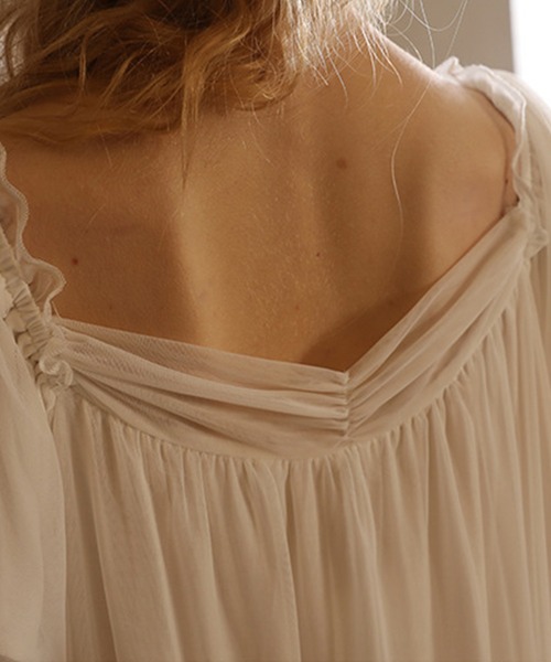 Jasmine Grandiflorum（ジャスミングランディフローラム）の「【Jasmine】ロマンティックふんわりルームワンピース（ルームワンピース・レディース・ホワイト・SMALL/LARGE/MEDIUM）」の11枚目の写真