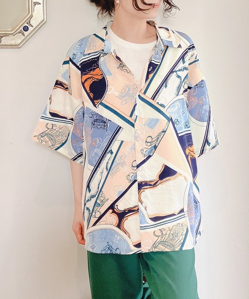 AS KNOW AS plus（アズノゥアズプラス）の「●着回し ビッグ半袖シャツ（シャツ/ブラウス・レディース・アイボリー/オフホワイト/ブラック系その他/グリーン/ブラック系その他2/ブルー系その他/ホワイト系その他3/ホワイト系その他2/ホワイト系その他・FREE）」の9枚目の写真