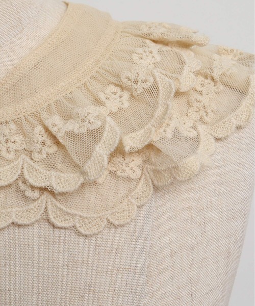 Malle（マル）の「malle チュール刺繍 付け衿（付け襟・レディース・ブラック/クリーム・FREE）」の19枚目の写真