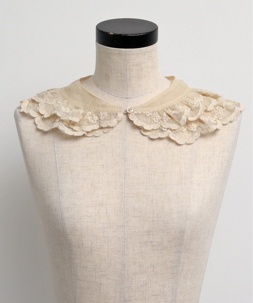 Malle（マル）の「malle チュール刺繍 付け衿（付け襟・レディース・ブラック/クリーム・FREE）」の16枚目の写真