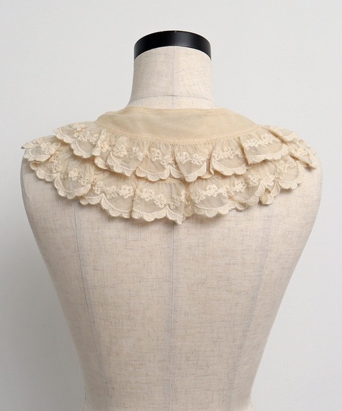 Malle（マル）の「malle チュール刺繍 付け衿（付け襟・レディース・ブラック/クリーム・FREE）」の17枚目の写真