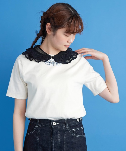 Malle（マル）の「malle チュール刺繍 付け衿（付け襟・レディース・ブラック/クリーム・FREE）」の10枚目の写真