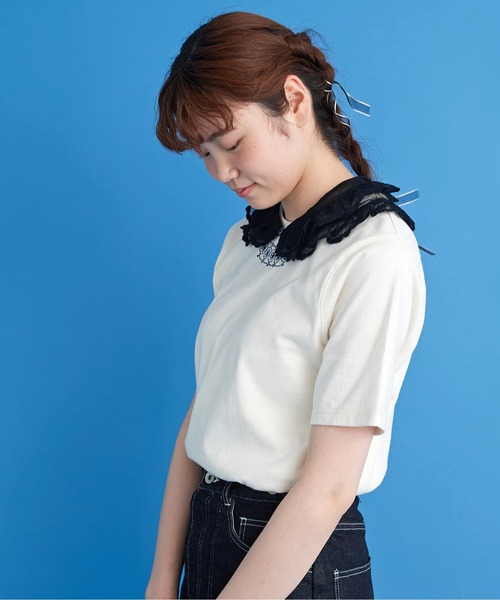 Malle（マル）の「malle チュール刺繍 付け衿（付け襟・レディース・ブラック/クリーム・FREE）」の12枚目の写真