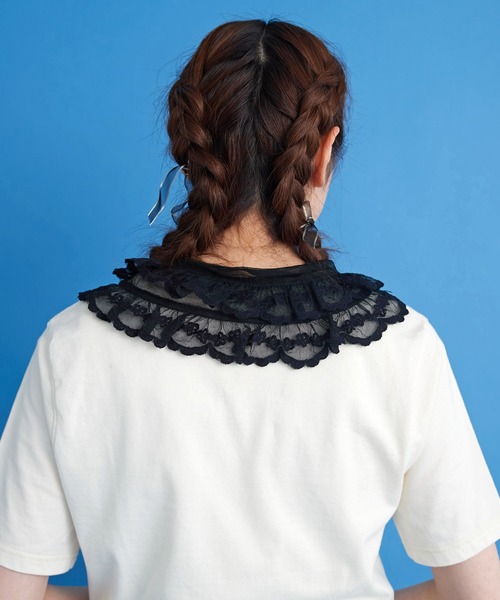 Malle（マル）の「malle チュール刺繍 付け衿（付け襟・レディース・ブラック/クリーム・FREE）」の14枚目の写真