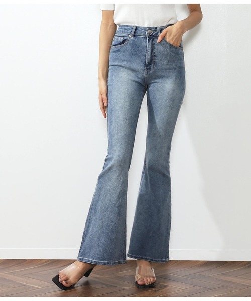 ANAP（アナップ）の「ストレッチフレアデニム（デニムパンツ・レディース・ブルー/ライトブルー・L/M/S）」の9枚目の写真