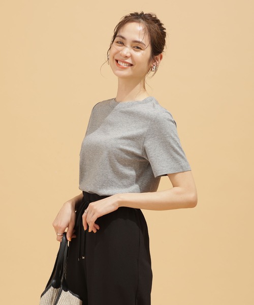 NANO universe（ナノユニバース）の「LB.03/Anti Soaked 汗染み防止 クルーTシャツ 半袖（Tシャツ/カットソー・レディース・ブラック/トップグレー/ホワイト/イエロー・Ⅰ/Ⅱ/Ⅲ）」の10枚目の写真