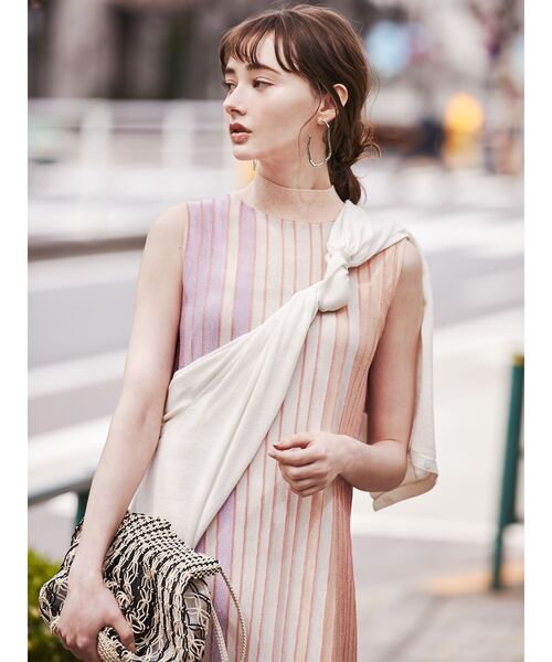 LAGUNAMOON（ラグナムーン）の「【BAGMATI】マクラメバッグ（ハンドバッグ・レディース・アイボリー/パープル・FREE）」の6枚目の写真