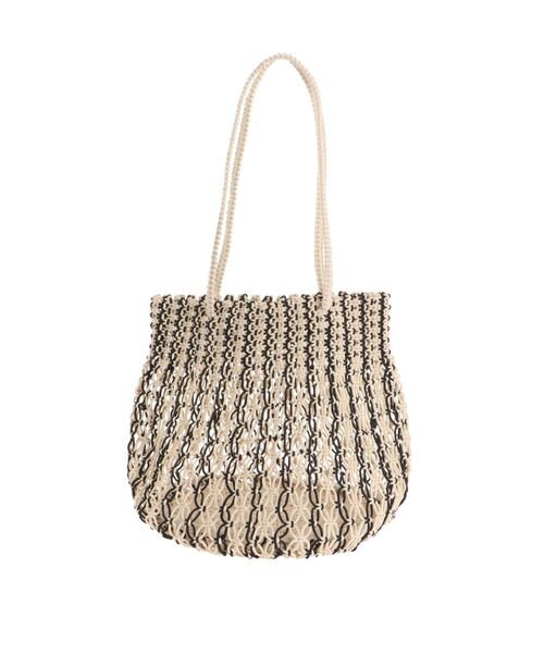LAGUNAMOON（ラグナムーン）の「【BAGMATI】マクラメバッグ（ハンドバッグ・レディース・アイボリー/パープル・FREE）」の7枚目の写真