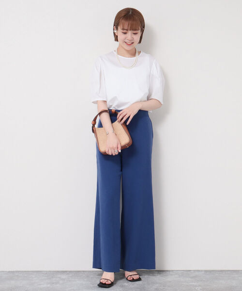 NOLLEY’S（ノーリーズ）の「◇【WEB限定】袖タックコットンTシャツ（Tシャツ/カットソー・レディース・ブラック/ベージュ/パープル/オフホワイト/イエロー・FREE）」の14枚目の写真