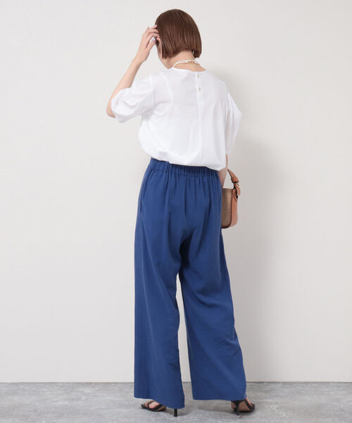 NOLLEY’S（ノーリーズ）の「◇【WEB限定】袖タックコットンTシャツ（Tシャツ/カットソー・レディース・ブラック/ベージュ/パープル/オフホワイト/イエロー・FREE）」の15枚目の写真