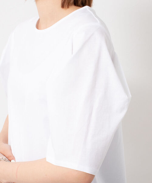 NOLLEY’S（ノーリーズ）の「◇【WEB限定】袖タックコットンTシャツ（Tシャツ/カットソー・レディース・ブラック/ベージュ/パープル/オフホワイト/イエロー・FREE）」の6枚目の写真