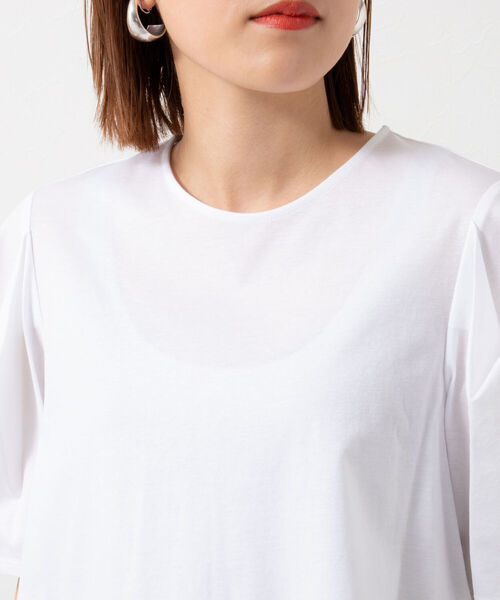 NOLLEY’S（ノーリーズ）の「◇【WEB限定】袖タックコットンTシャツ（Tシャツ/カットソー・レディース・ブラック/ベージュ/パープル/オフホワイト/イエロー・FREE）」の7枚目の写真