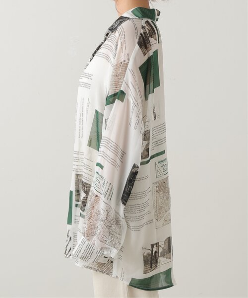 RAY CASSIN（レイカズン）の「英字柄シアーシャツ（シャツ/ブラウス・レディース・オレンジ/グリーン・FREE）」の11枚目の写真