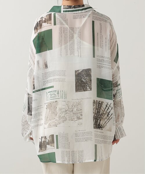 RAY CASSIN（レイカズン）の「英字柄シアーシャツ（シャツ/ブラウス・レディース・オレンジ/グリーン・FREE）」の12枚目の写真