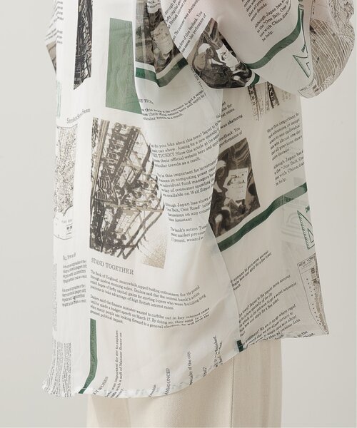 RAY CASSIN（レイカズン）の「英字柄シアーシャツ（シャツ/ブラウス・レディース・オレンジ/グリーン・FREE）」の15枚目の写真