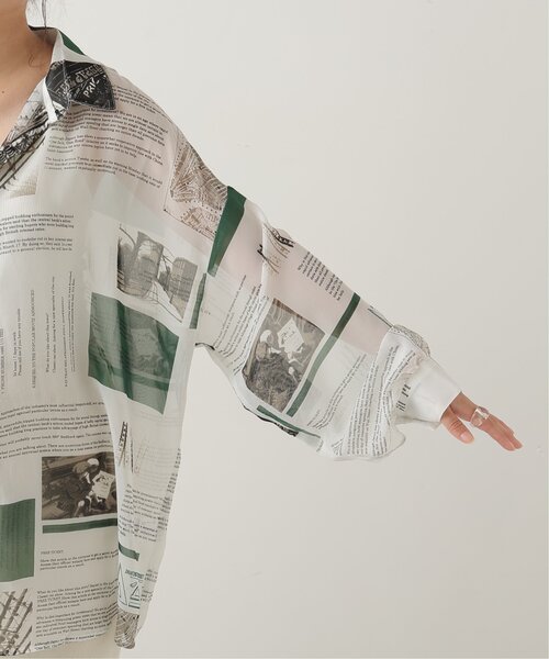 RAY CASSIN（レイカズン）の「英字柄シアーシャツ（シャツ/ブラウス・レディース・オレンジ/グリーン・FREE）」の16枚目の写真