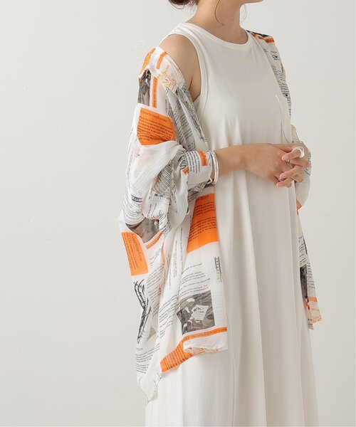 RAY CASSIN（レイカズン）の「英字柄シアーシャツ（シャツ/ブラウス・レディース・オレンジ/グリーン・FREE）」の20枚目の写真