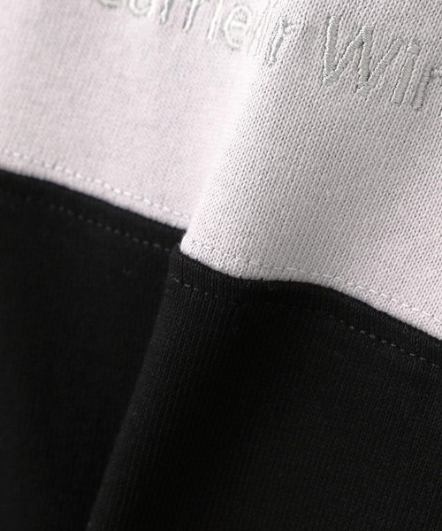 AVIREX（アヴィレックス）の「【直営店限定】BICOLOR EMB LOGO TEE/ バイカラー刺繍ロゴTシャツ（Tシャツ/カットソー・レディース・ブラック/パープル/イエロー・FREE）」の15枚目の写真